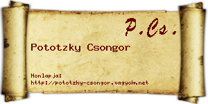 Pototzky Csongor névjegykártya